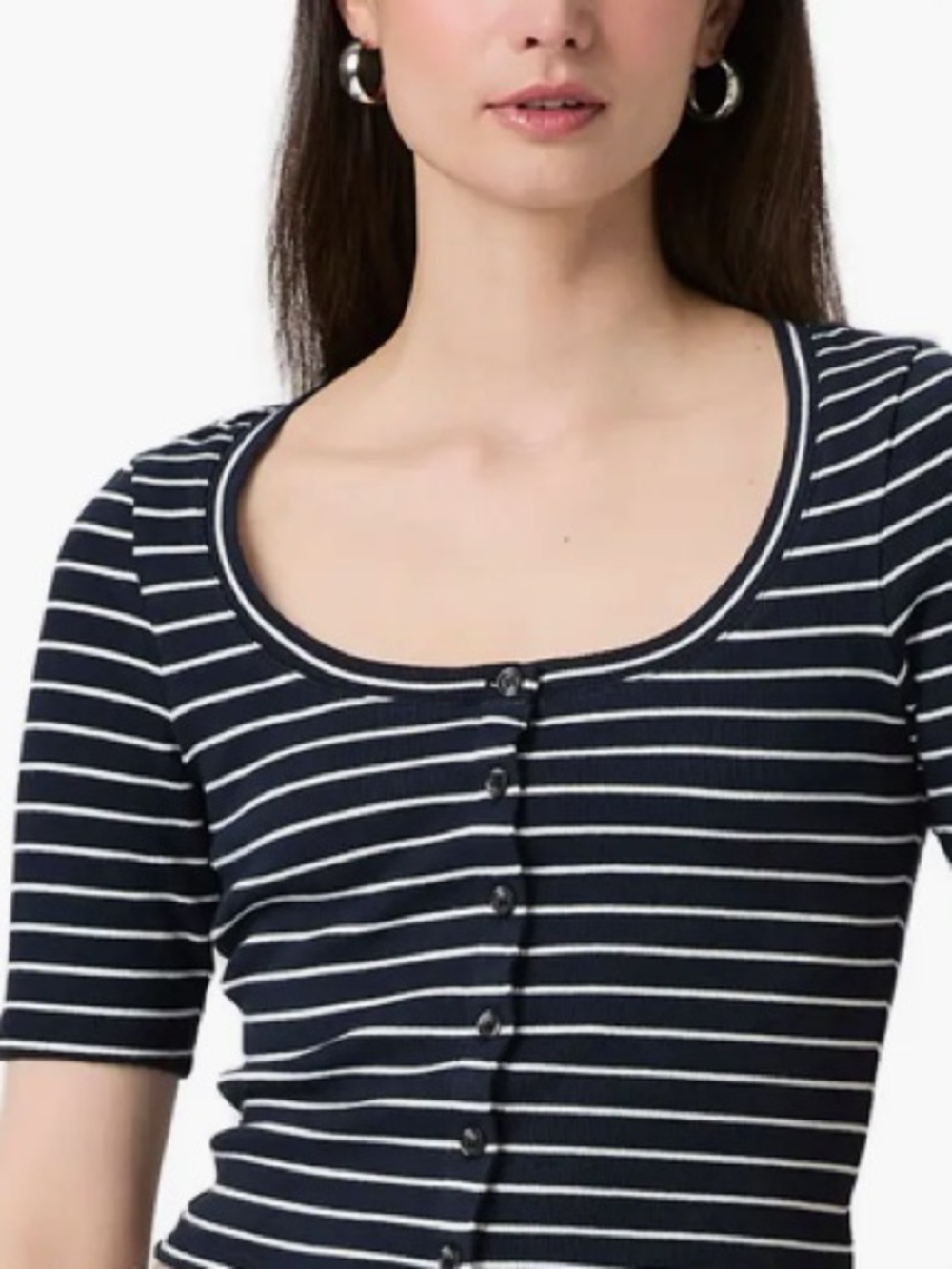 PAIGE Evette Short Sleeve Button-Up Sweater Medium